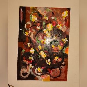 Abstract Floral Art on Canvas